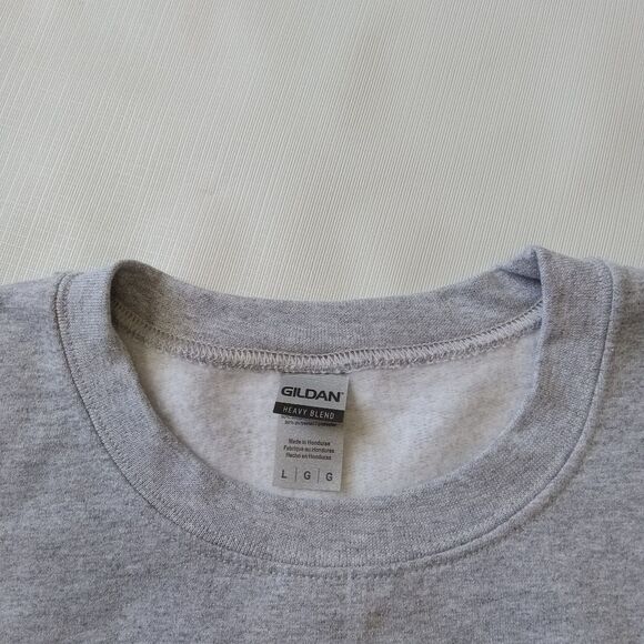 Gildan Sport Gray Allegedly Graphic Print Crew Neck Sweatshirt Adult Size Large - Picture 5 of 12